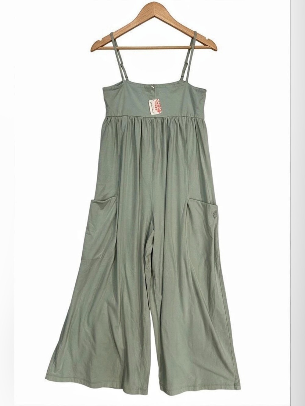 free people movement green tea strappy hot shot jumpsuit